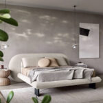 Italian Modern Simple Bedroom king Size Cloth Bed Simple Bedroom Designer Furniture Lamb Wool Fabric Loft Hotel Double Beds