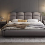 Luxury Comfortable Headboard With Pillow King Size White Genuine Leather Bed for Bedroom Furniture - Image 2