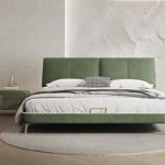 Good Quality Minimalist Bedroom Furniture Bed Set Luxury King Size Leather Up-holstered Bed Modern Design - Image 3