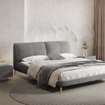 Good Quality Minimalist Bedroom Furniture Bed Set Luxury King Size Leather Up-holstered Bed Modern Design - Image 2