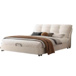 1.8 Meters High Elasticity Sponge Filling Comfortable and Soft Load-bearing Modern Leather Bed Frame for Bedroom - Image 4