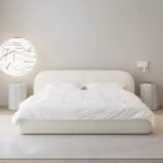 Modern and Simple Leather Children's Bed Bedroom Solid Wood Double Bed Small-sized Italian-style Cloud Soft Bed