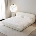 Modern and Simple Leather Children's Bed Bedroom Solid Wood Double Bed Small-sized Italian-style Cloud Soft Bed - Image 2